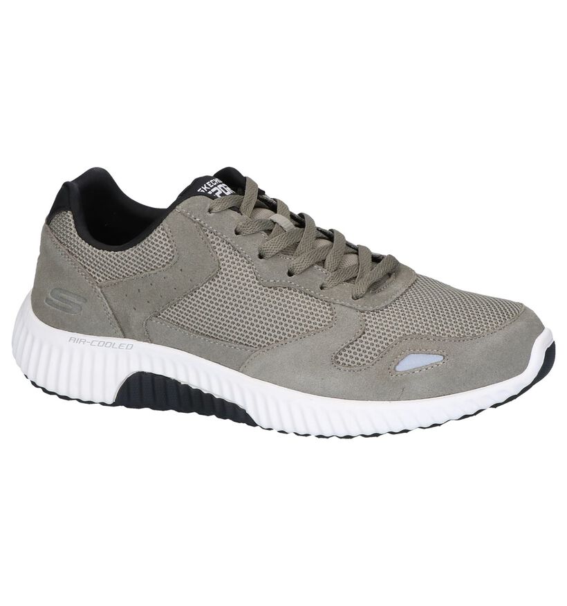 Kaki Sneakers Skechers Paxmen in stof (247094)