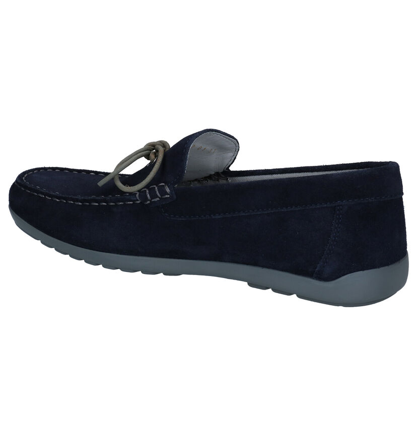Geox Tivoli Blauwe Mocassins in daim (287196)
