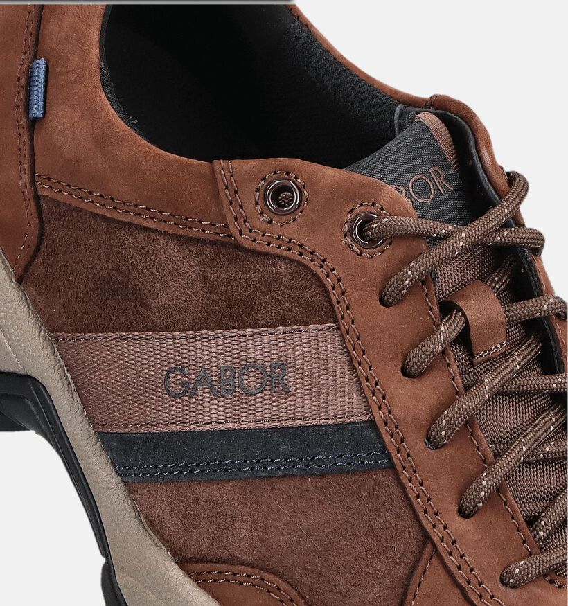 Gabor Comfort Donkerbruine Schoenen met Veters voor heren (380896) - geschikt voor steunzolen