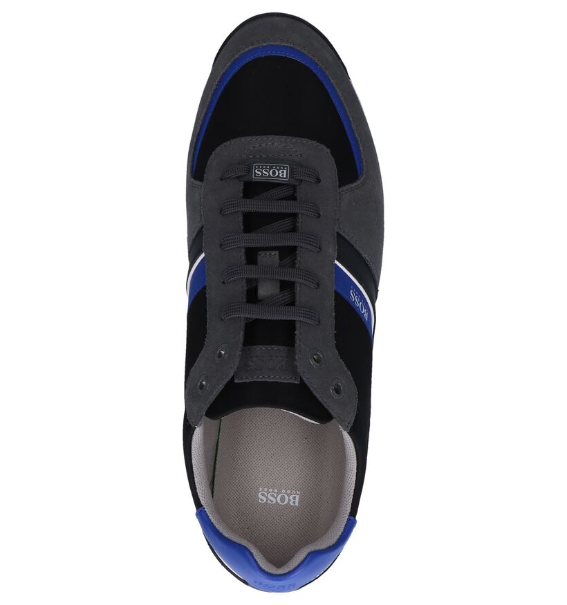 Grijze Hugo Boss Glaze Low Veterschoenen in stof (251617)