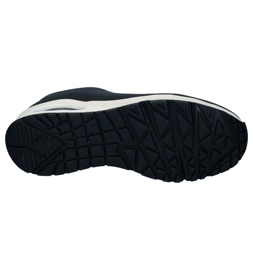 Skechers Uno Timeline Zwarte Sneakers in kunstleer (322938)