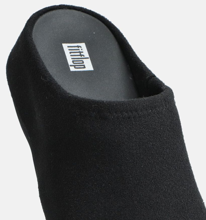 FitFlop Shuv Felt Clog Pantoufles en Noir pour femmes (361456)