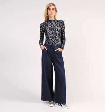 Wide leg jeans blauw L30