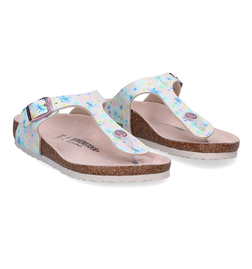Birkenstock Gizeh Birko Flor Tongs en Or pour filles (338077)