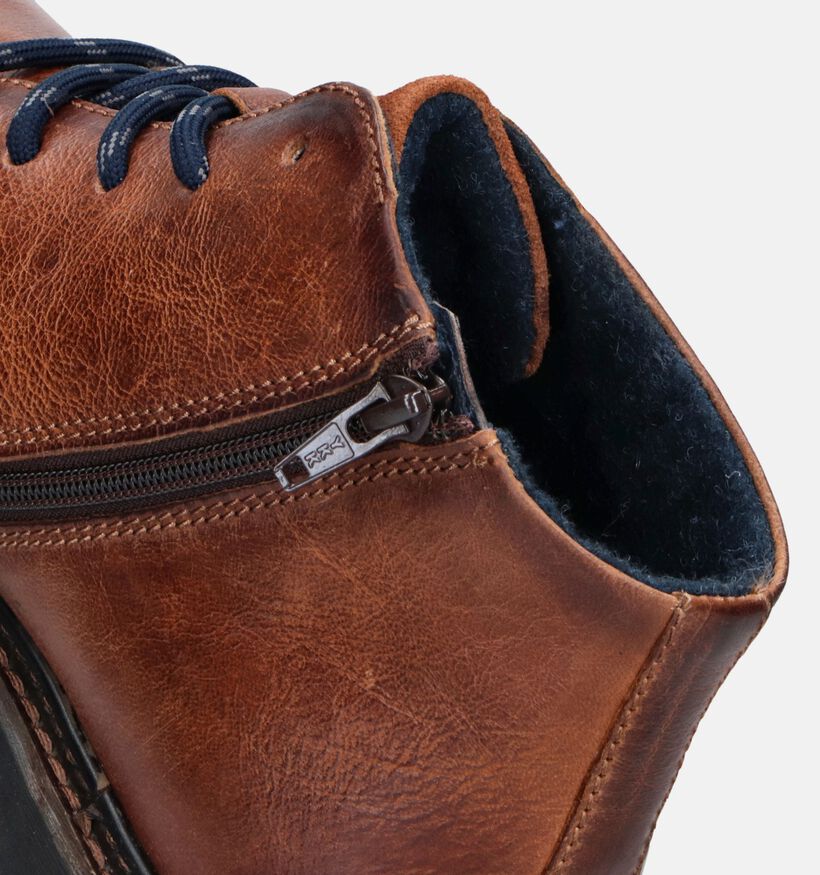 Bugatti Boots à lacets en Cognac pour hommes (346990) - pour semelles orthopédiques