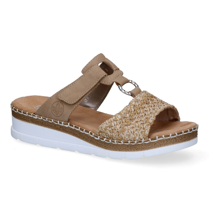 Rieker Beige Slippers in stof (306798)