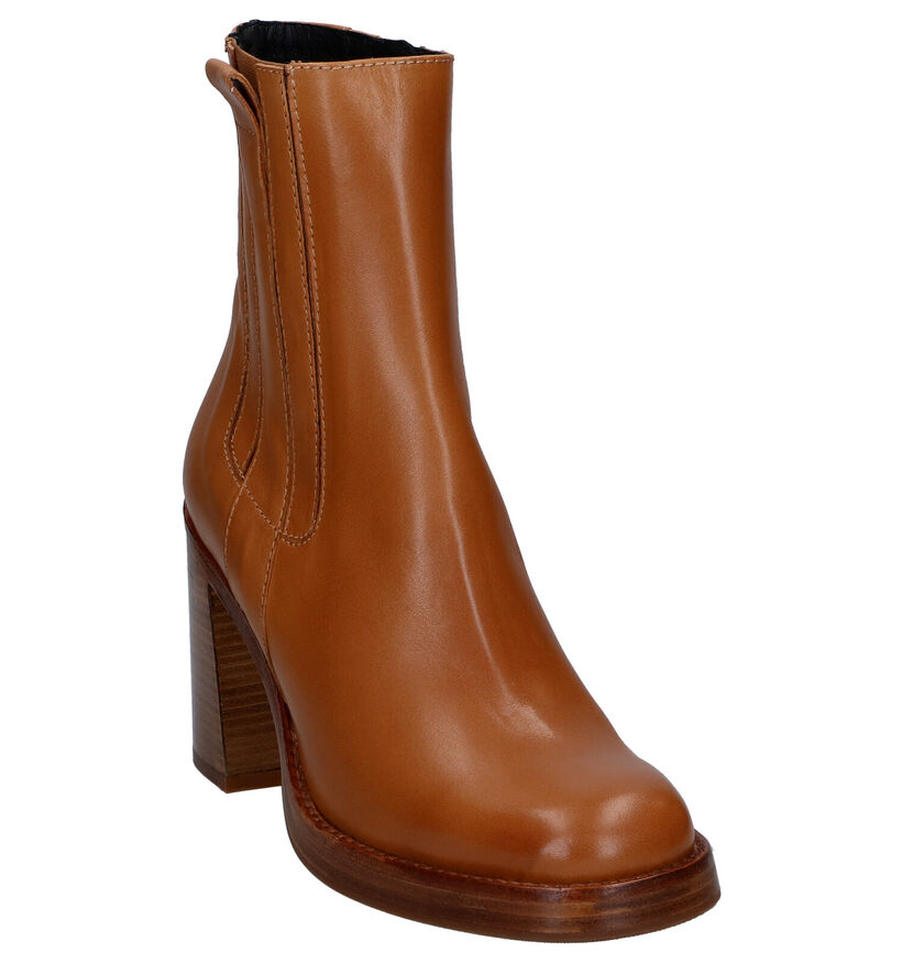 Zinda Bottines à talons en Camel pour femmes (298902)