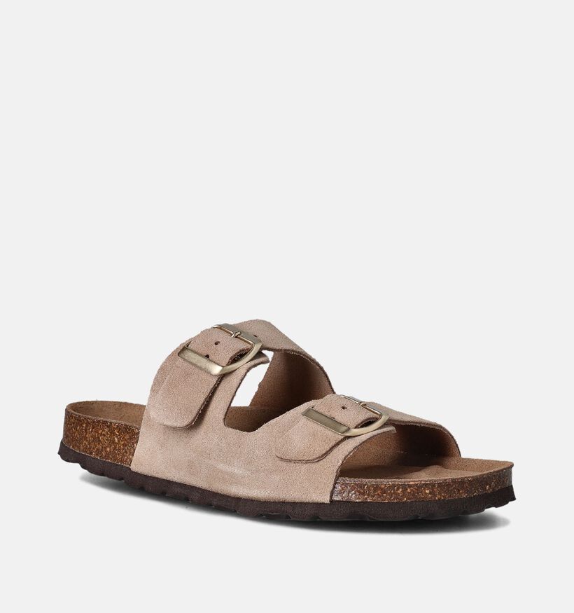 Laurent David Nu-pieds plates en Beige pour femmes (358091)