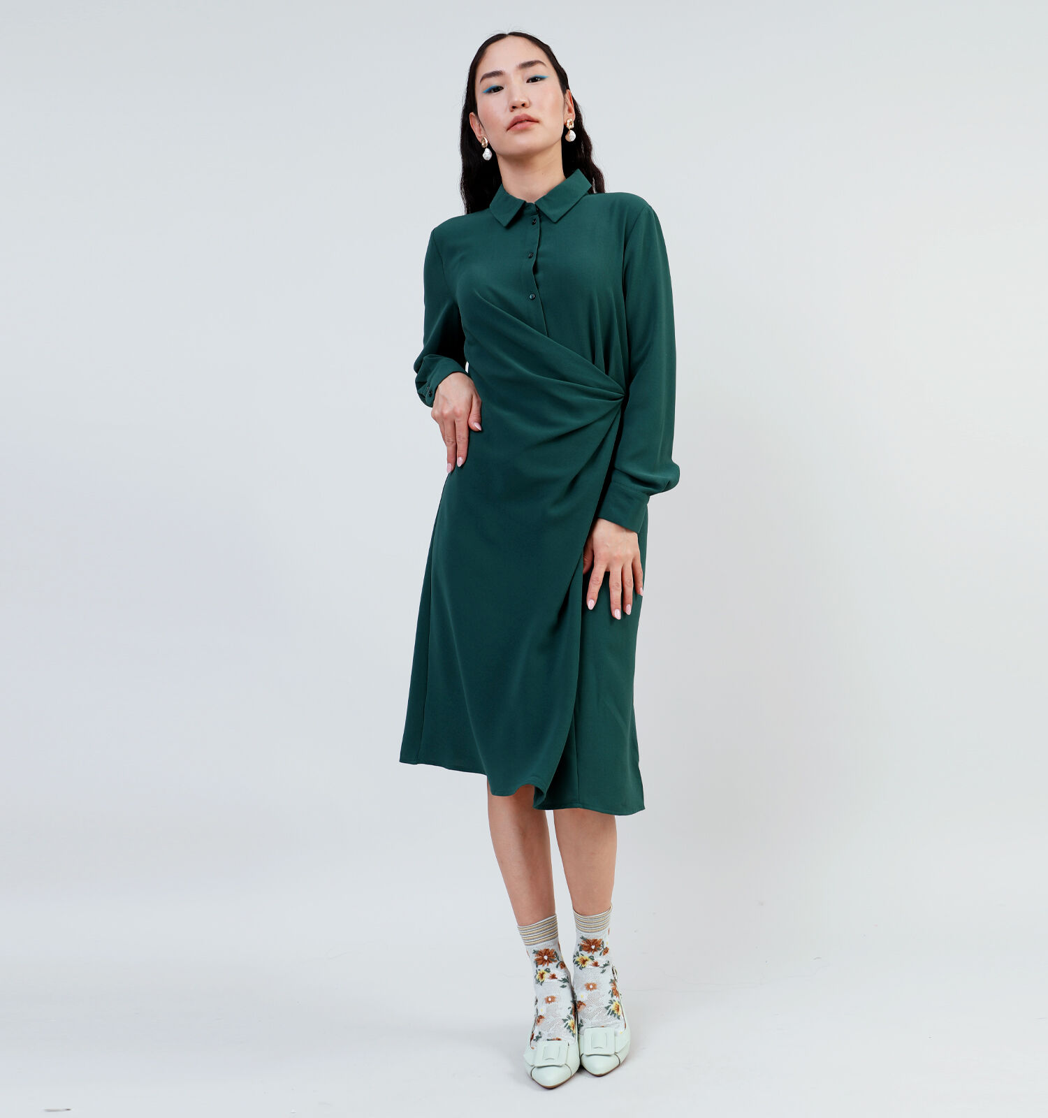 JDY Rizz Wrap Shirt Groene Jurk | Dames Kleedjes | Online op TORFS.BE