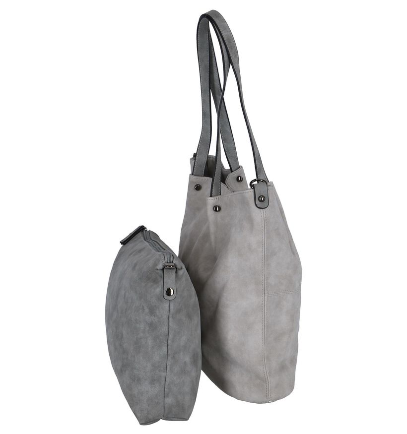 Emily & Noah Grijze Bag in Bag Shopper Tas in kunstleer (284365)