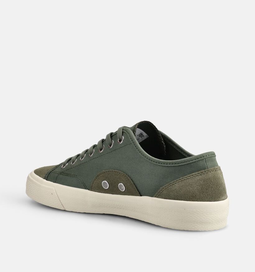 Fred Perry Hughes Canvas Suede Chaussures &agrave; lacets en Vert pour hommes (375102)