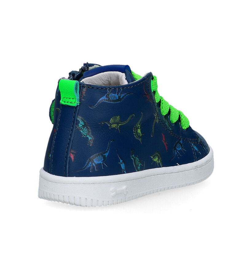 STONES and BONES Dint Blauwe Babyschoenen met dino's voor jongens (322097) - geschikt voor steunzolen