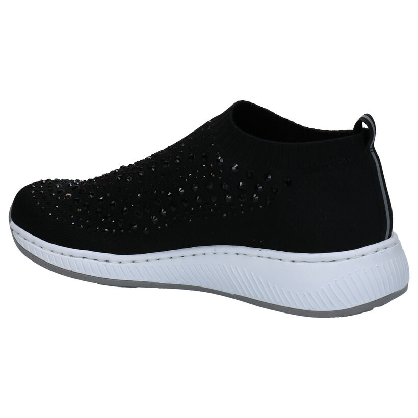 Rieker Chaussures slip-on en Noir en textile (273648)