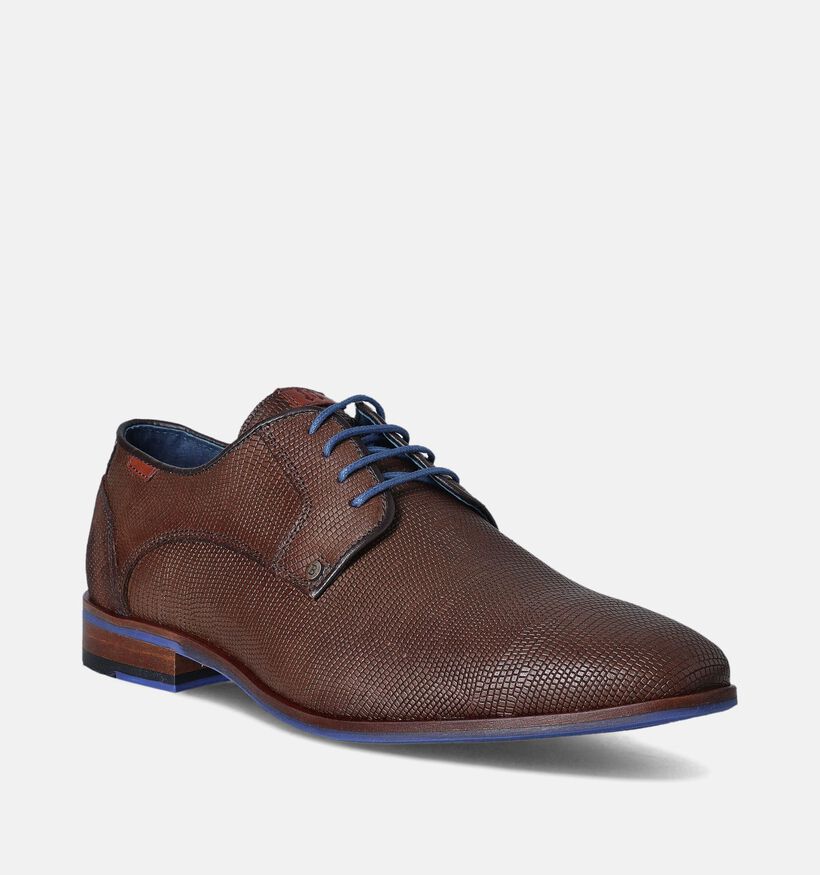 Berkelmans Bruine Geklede veterschoenen voor heren (357859) - geschikt voor steunzolen