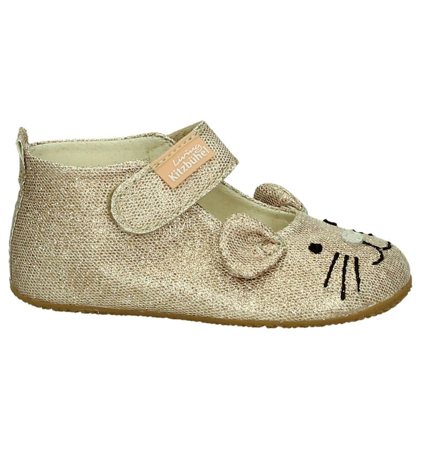 Roze Glitter Babypantoffel Living Kitzbühel met Muisje in stof (194634)