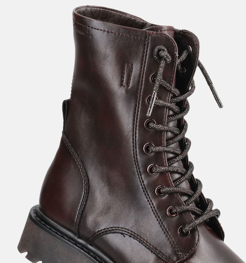 Tamaris Donkerbruine Boots met Veters en Rits voor dames (380804)