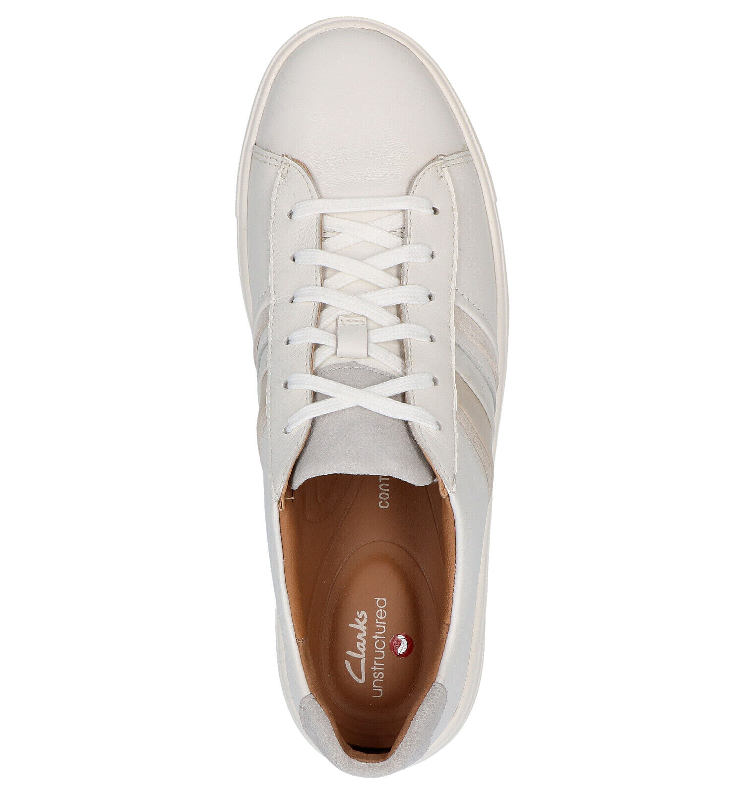 Clarks Witte Veterschoenen Dames Sneakers Lage schoenen Online op TORFS.BE