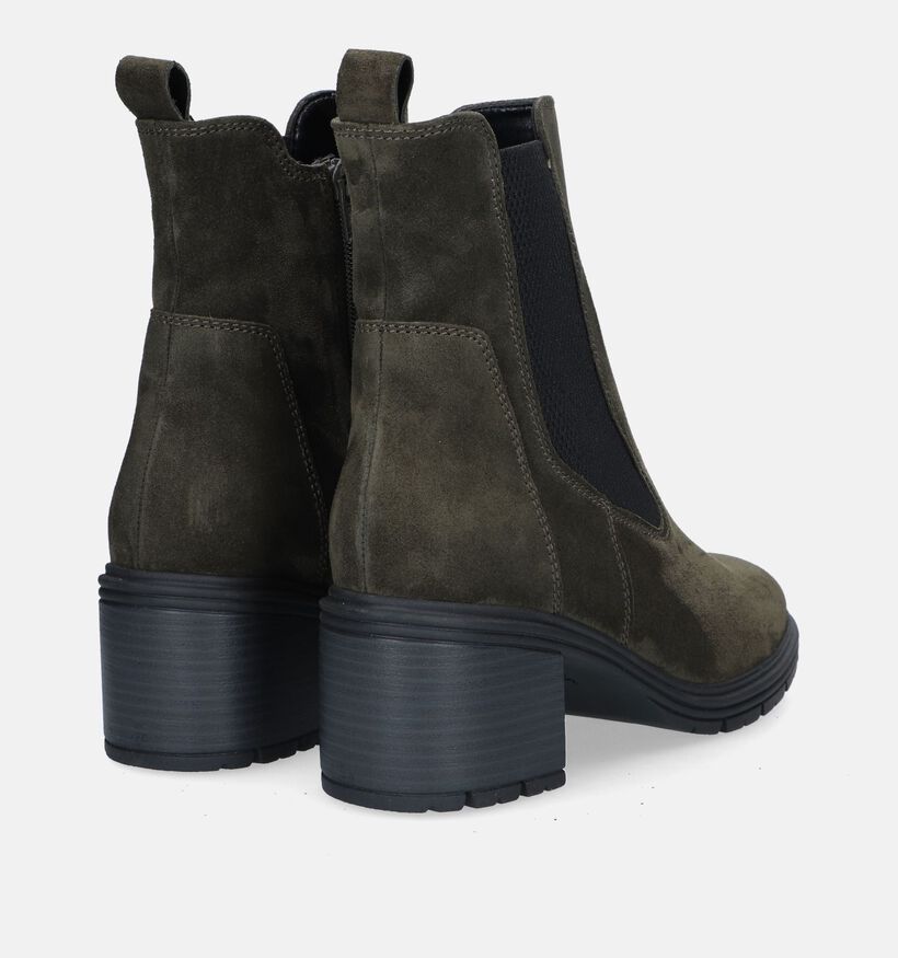 Comfort Bottines à talons en Vert foncé pour femmes (331205)