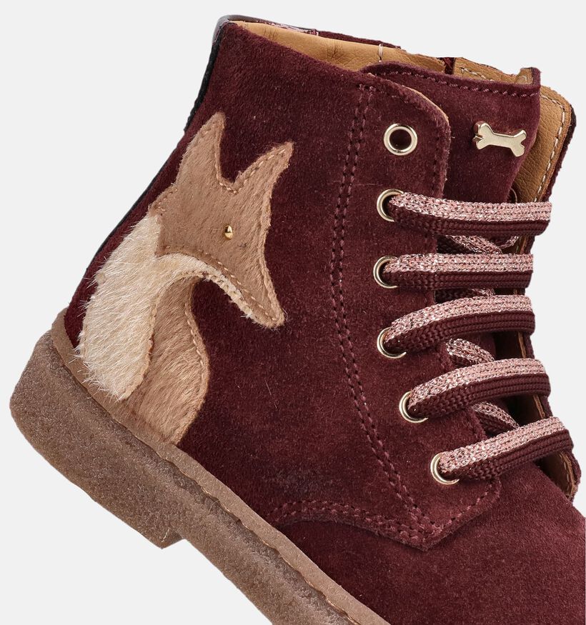 STONES and BONES Plan Bordeaux Boots met Veter en Rits voor meisjes (381397) - geschikt voor steunzolen