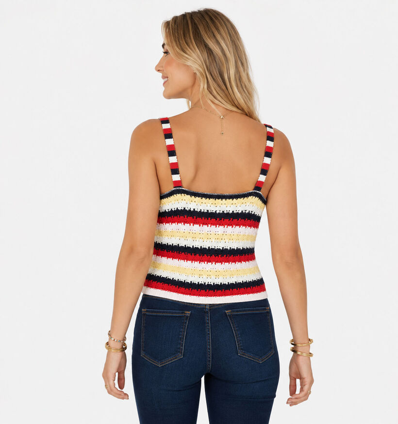 Pieces Gigi D&eacute;bardeur en Rouge/Multi pour femmes (372375)