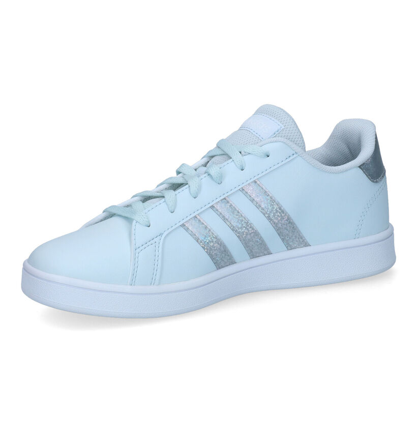 adidas Grand Court K Baskets en Bleu en simili cuir (308070)