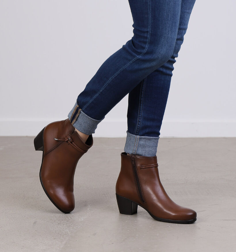 Gabor Best Fitting Cognac Enkellaarzen in leer (297245)