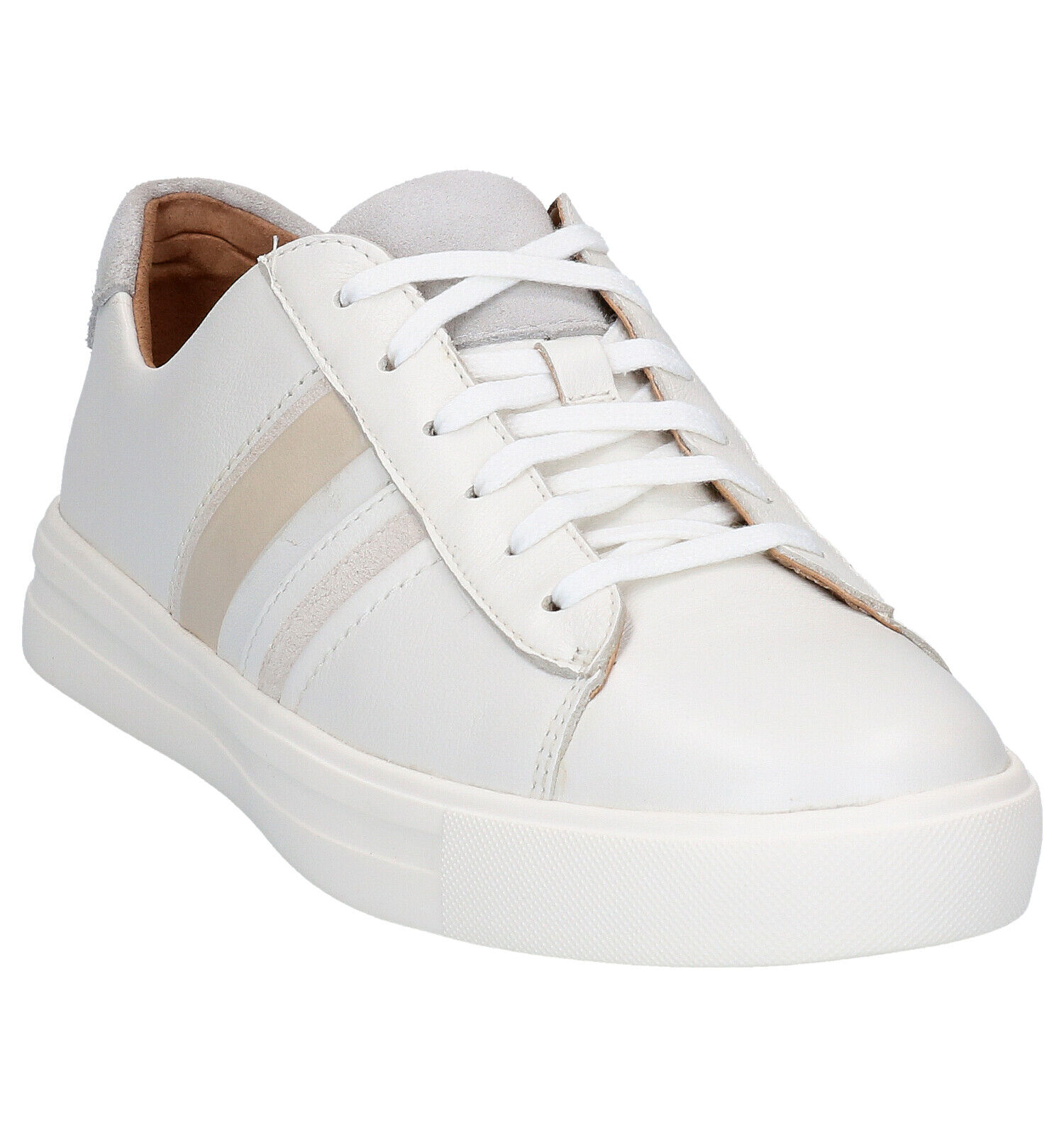 Clarks Witte Veterschoenen Dames Sneakers Lage schoenen Online op TORFS.BE