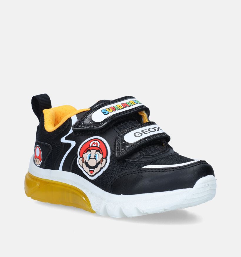 Geox Ciberdron Mario Chaussures à velcro en Noir pour garçons (345931) - pour semelles orthopédiques