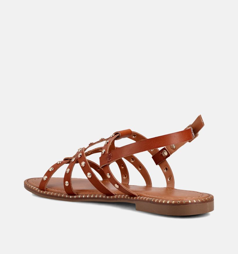 Scapa Cognac Platte Sandalen voor dames (373295)