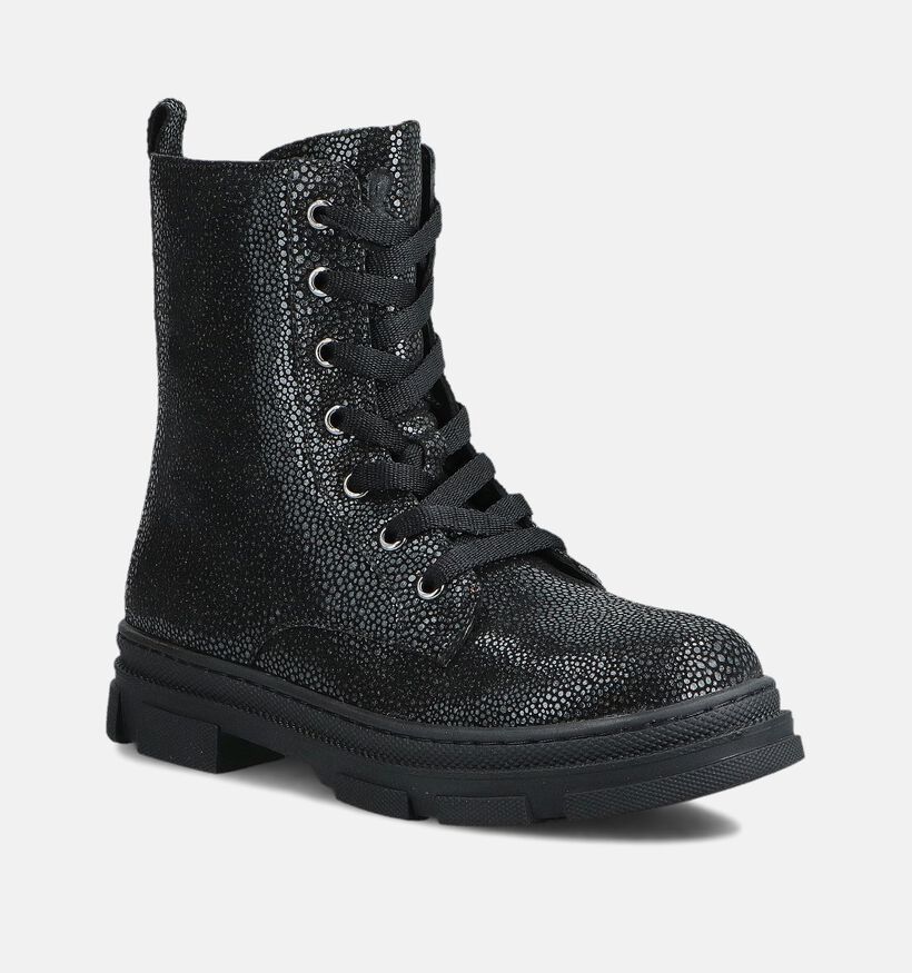 Milo & Mila Zwarte Veterboots voor meisjes (364124)