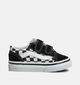 Vans Old Skool Checkerboard Baskets en Noir pour filles, garçons (361018)