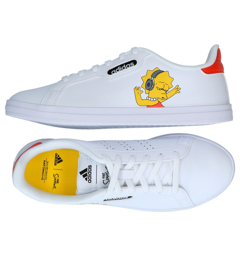 adidas The Simpsons Courtpoint Base Witte Sneakers in kunstleer (293424)