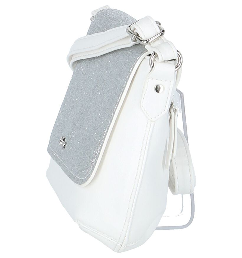 Gabor Aurora Witte Crossbody Tas met Zilveren Glitters in kunstleer (221506)