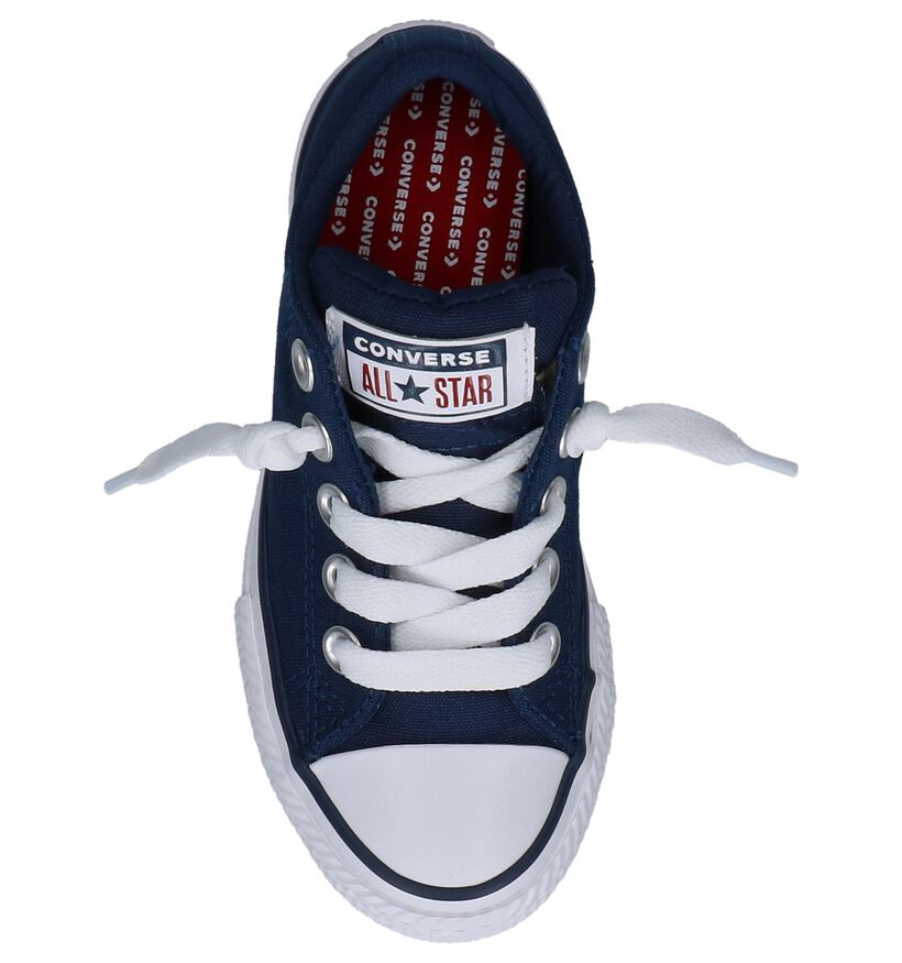 Donkerblauwe Sneakers Converse Chuck Taylor AS Street Slip in stof (238420)