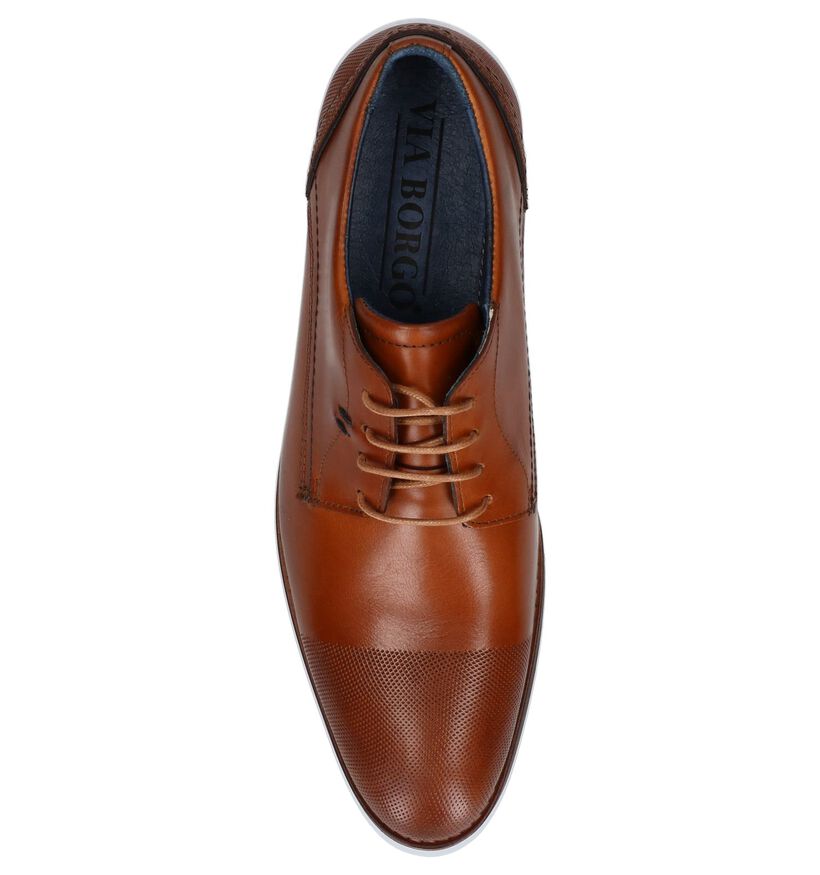 Cognac Geklede Schoenen Via Borgo By Torfs Berto in leer (250761)