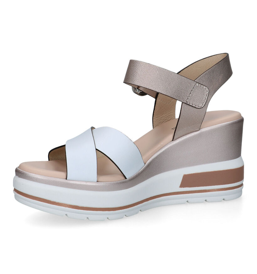 NeroGiardini Sandales talon compensé en Cognac pour femmes (339551)