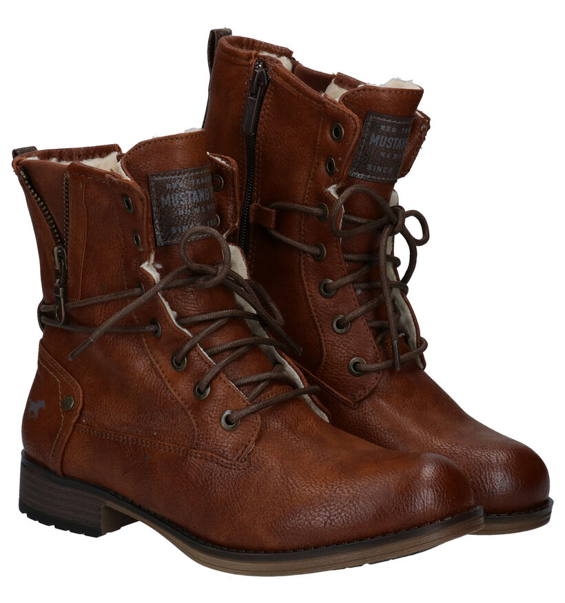 Mustang Boots à lacets en Cognac pour femmes (313784)