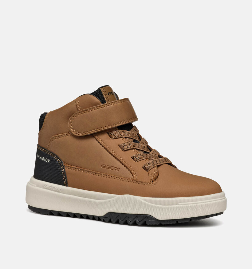 Geox Bunshee Chaussures hautes en Cognac pour gar&ccedil;ons (345943) - pour semelles orthop&eacute;diques