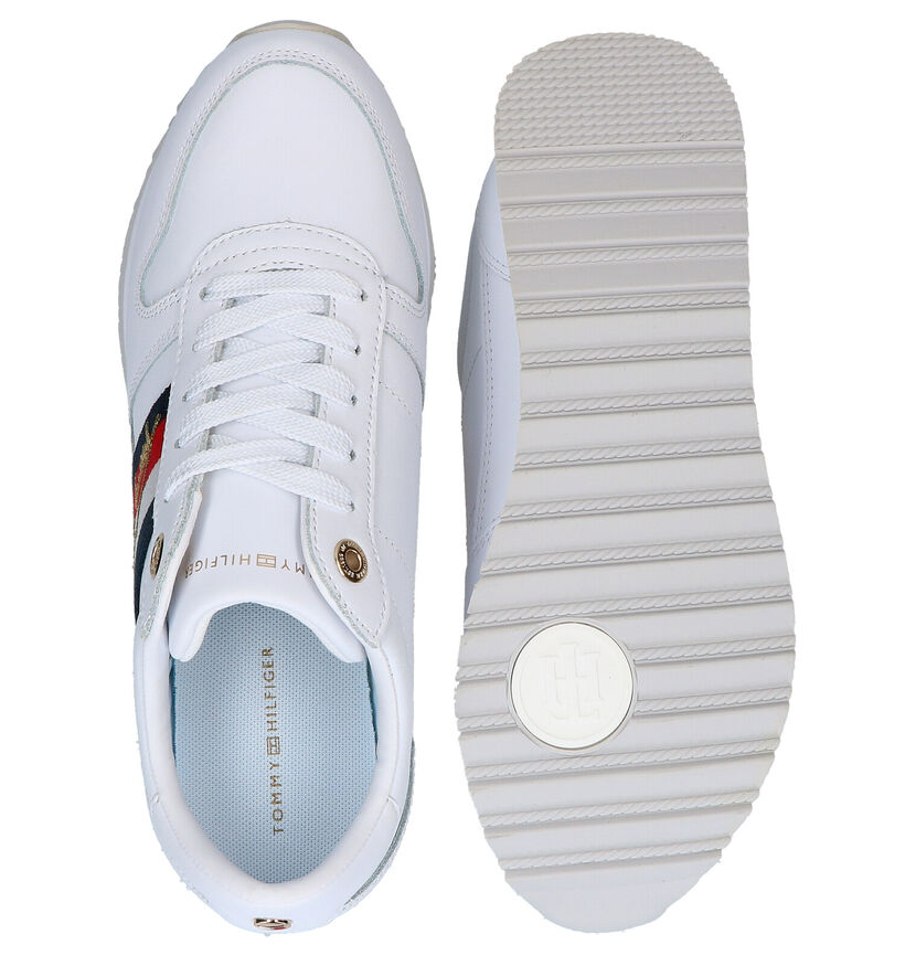 Tommy Hilfiger Signature Runner Chaussures à lacets en Blanc en simili cuir (279977)