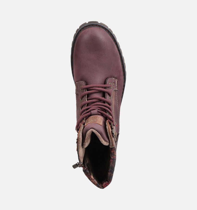 Mustang Boots &agrave; lacets en Bordeaux pour femmes (378903)