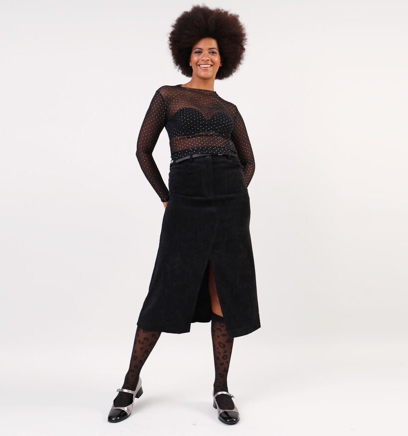 JDY Elsa Zwart Mesh T-shirt voor dames (348638)