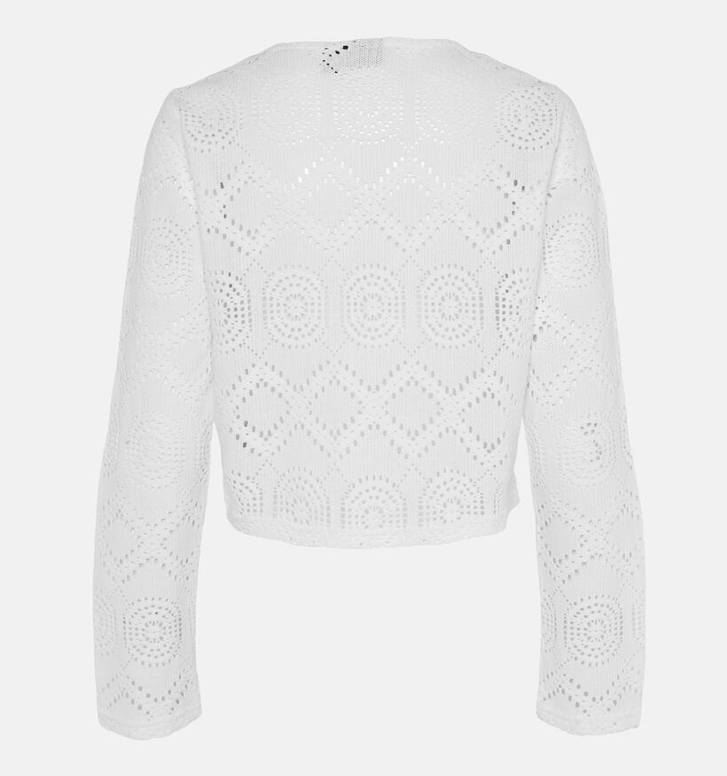 Pieces Sonnie Cardigan avec boutons en Blanc pour femmes (352460)