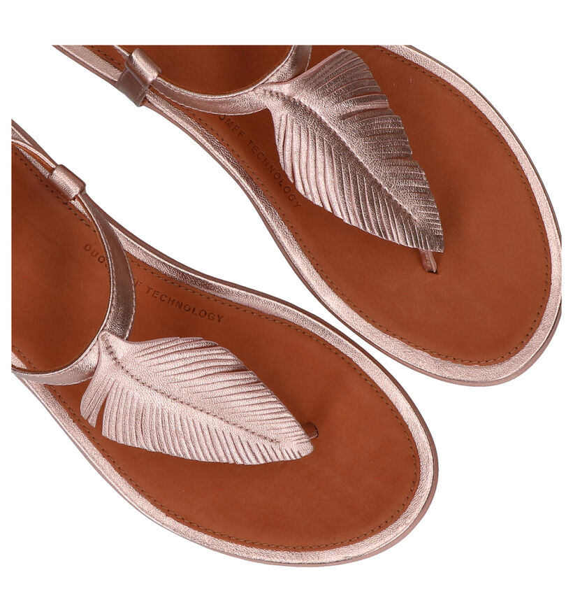 FitFlop Tia Feather Sandales en Rose gold en cuir (286115)