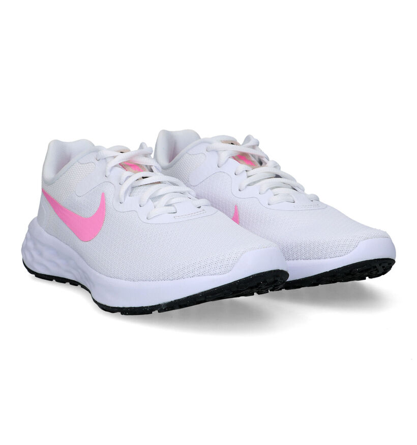 Nike Revolution 6 Witte Sneakers in stof (319203)