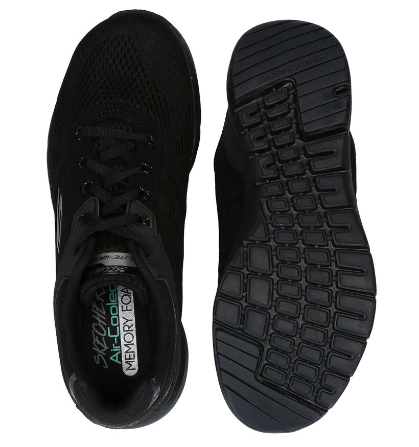 Skechers Flex Appeal Zwarte Sneakers in stof (286766)