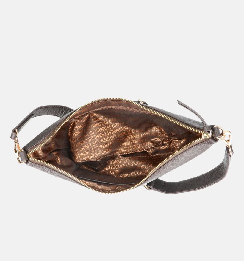 Crinkles Donkerbruine Crossbodytas voor dames (381716)