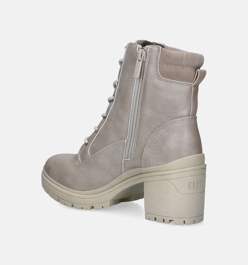 Mustang Bottines à lacets en Beige pour femmes (347282)