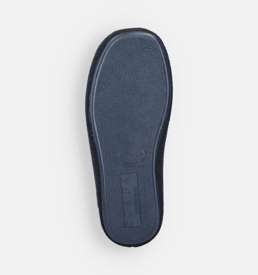Scapa Donkerblauwe Open Pantoffels voor heren (381012) - geschikt voor steunzolen