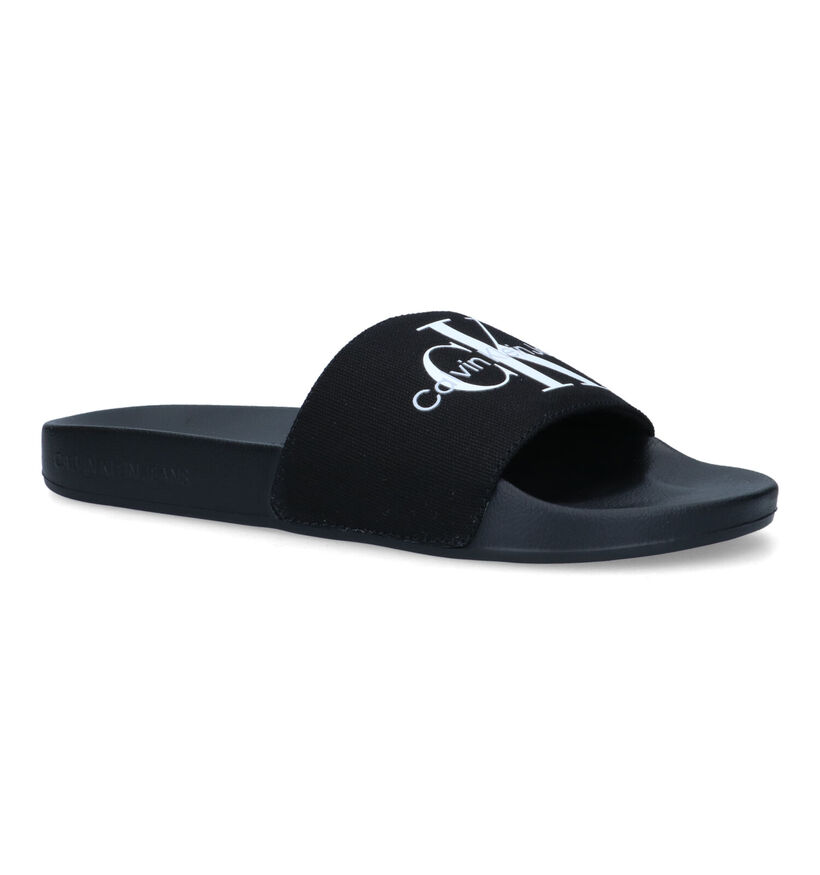 Calvin Klein Slide Monogram Claquettes de piscine en Noir pour femmes (321034)