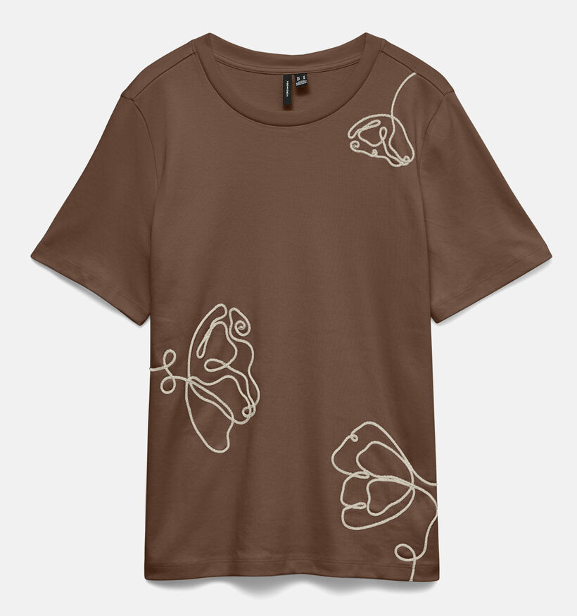 Vero Moda Irene Bruine T-shirt voor dames (377600)